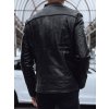 Pánská stylová kožená bunda v biker stylu TX4713 - Černá M