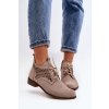 Zazoo 2878 Nízké Dámské Botky se Šněrováním Semišové (Velikost 38, Barva Béžová)