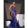 Originální plesové šaty LC10027 (Barva Modrá, Velikost S)