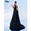 Originální plesové šaty maxi LC10177 (Barva Černá, Velikost XL)