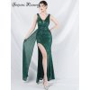 Sexy svatební šaty maxi Sequins SQ1090 (Barva Zelená, Velikost L)