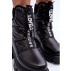 Vysoké Dámské Zimní Boty Ocásněné  Freoc (Velikost 36, Barva Černá)