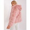 Dámská elegantní chlupatá bunda kožich s kapucí- 2XL/3XL