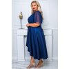 elegantní midi šaty s páskem  ELENA glossy - Malina 5XL