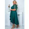 elegantní midi šaty s páskem  ELENA glossy - Malina 5XL