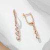 Luxusní náušnice s kameny pozlacené 14K zlatem KI136 (Barva (Varianta) ROSE GOLD)
