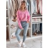 Dámská halenka one size oversize FLOFLY  RY2784 (Velikost ONE SIZE, Barva Růžová)