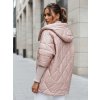 Dámská bunda přechodná prošívaná oversize PUFFILOF  TY4854 (Velikost S, Barva Růžová)