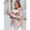 Dámská bunda přechodná prošívaná oversize PUFFILOF  TY4854 (Velikost S, Barva Růžová)
