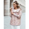 Dámská bunda přechodná prošívaná oversize PUFFILOF  TY4854 (Velikost S, Barva Růžová)