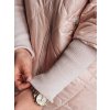 Dámská bunda přechodná prošívaná oversize PUFFILOF  TY4854 (Velikost S, Barva Růžová)