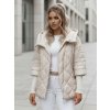 Dámská bunda přechodná prošívaná oversize PUFFILOF  TY4854 (Velikost S, Barva Růžová)