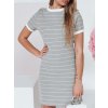 Dámské šaty mini žebrované FITLINES  EY2583 (Velikost S/M, Barva Světle šedá)