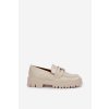 Lakované dámské mokasíny s ozdobnou hračkou medvěd  Wulinea (Velikost 39, Barva Béžová)