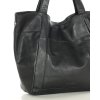 Velká kožená nákupní taška shopper s kapsou (Barva Černá)