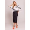 Crop top dámský s vícebarevným potiskem pruhy M844 (Velikost S/M, Barva Barevná)