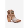 Kožené Boty Kovbojky Na Podpatku S Dekorativním Pletením Maciejka 06810-29 Multikolor (Velikost 39, Barva Barevná)