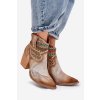 Kožené Boty Kovbojky Na Podpatku S Dekorativním Pletením Maciejka 06810-29 Multikolor (Velikost 39, Barva Barevná)