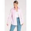 Pruhovaná košile s manžetami M1174 (Barva Růžová, Velikost S/M)