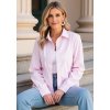 Pruhovaná košile s manžetami M1174 (Barva Růžová, Velikost S/M)