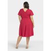 Elegantní šaty s překříženým výstřihem a páskem ANABELLA - 4XL