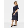 Elegantní šaty s překříženým výstřihem a páskem ANABELLA - 4XL