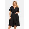 Elegantní šaty s překříženým výstřihem a páskem ANABELLA - 4XL