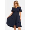Elegantní šaty s překříženým výstřihem a páskem ANABELLA - 4XL