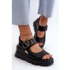 Dámské sandály na klínové podrážce a platformě z ekokože  Triaola (Velikost 38, Barva Černá)