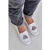 Kožené dámské mokasíny s třásněmi na platformě a klínu  Eleazetta (Velikost 40, Barva Bílá)
