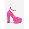 Lakovane Lodičky Na Vysokém Podpatku A Platformě  Nianka (Velikost 38, Barva Růžová)