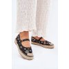 Síťované espadrilky s výšivkou na platformě  Laxisa (Velikost 38, Barva Černá)