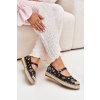 Síťované espadrilky s výšivkou na platformě  Laxisa (Velikost 38, Barva Černá)