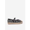 Síťované espadrilky s výšivkou na platformě  Laxisa (Velikost 38, Barva Černá)