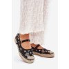 Síťované espadrilky s výšivkou na platformě  Laxisa (Velikost 38, Barva Černá)