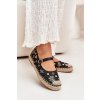 Síťované espadrilky s výšivkou na platformě  Laxisa (Velikost 38, Barva Černá)