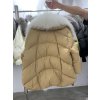 Dámská luxusní péřová bunda – límec z lišky, silné zateplení (Barva (varianta) Khaki gold, Velikost M)