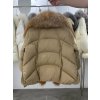 Dámská luxusní péřová bunda – límec z lišky, silné zateplení (Barva (varianta) Khaki gold, Velikost M)
