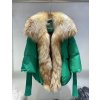 Dámská luxusní péřová bunda – límec z lišky, silné zateplení (Barva (varianta) Khaki gold, Velikost M)