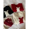 Roztomrý vánoční svetr s králíkem – kulatý výstřih (Barva (Varianta) Černá, Velikost ONE SIZE)