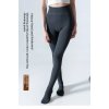 Zimní zateplené pruhované legíny – vysoký pas, hřejivé (Barva (Varianta) Light gray step-on, Velikost L/XL)