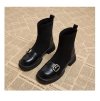 Zimní dámské kotníkové boty s hranatým podpatkem a přezkou (Barva Černá, Velikost 37)