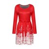 Šaty s vánočním motivem – s jemným třpytem a výšivkou (Barva Červená, Velikost S)