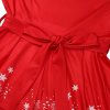 Šaty s vánočním motivem – s jemným třpytem a výšivkou (Barva Červená, Velikost S)