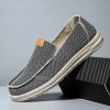 Pánské plátěné mokasíny – lehké prodyšné slip-on boty (Barva Šedá, Velikost 40)