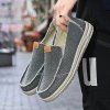 Pánské plátěné mokasíny – lehké prodyšné slip-on boty (Barva Šedá, Velikost 40)