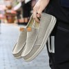 Pánské plátěné mokasíny – lehké prodyšné slip-on boty (Barva Šedá, Velikost 40)