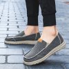 Pánské plátěné mokasíny – lehké prodyšné slip-on boty (Barva Šedá, Velikost 40)