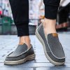 Pánské plátěné mokasíny – lehké prodyšné slip-on boty (Barva Šedá, Velikost 40)
