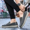 Pánské plátěné mokasíny – lehké prodyšné slip-on boty (Barva Šedá, Velikost 40)